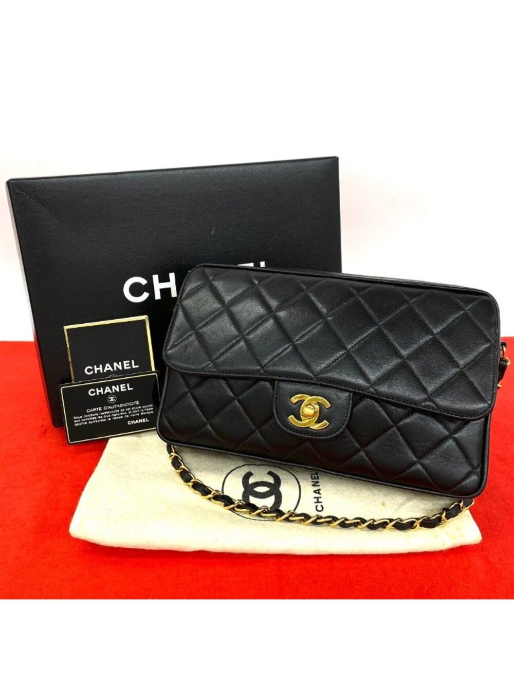 Chanel with Number 3 Quilted CC Logo Lambskin Shoulder Bag Black